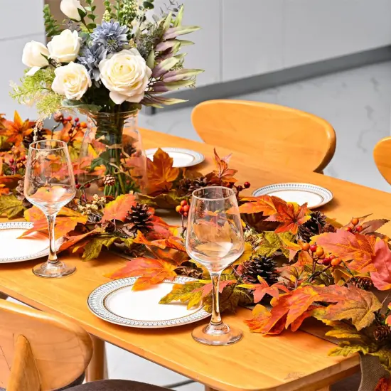 6 Ft Fall Decor Garland with Pine Cones Berries {1}