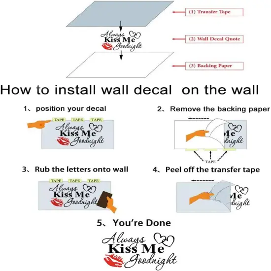 Always Kiss Me Goodnight Wall Decal {5}