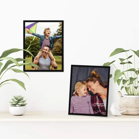 8.5x11 Picture Frame with Shatter-Resistant Glass - Streamline Collection - Thin Border Picture Frame for Tabletop and Wall Display - Hanging Hardware and Easel Stand Included - Black {2}