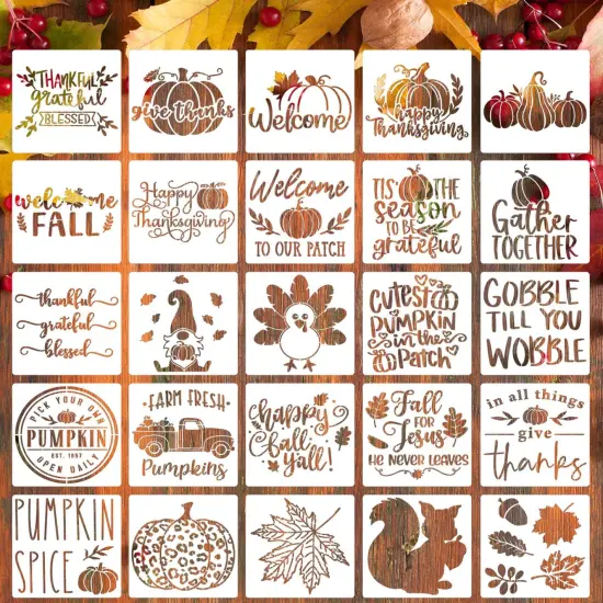 Fall Stencils for Painting 6&rdquo; Pumpkin Stencils Autumn Leaf {1}