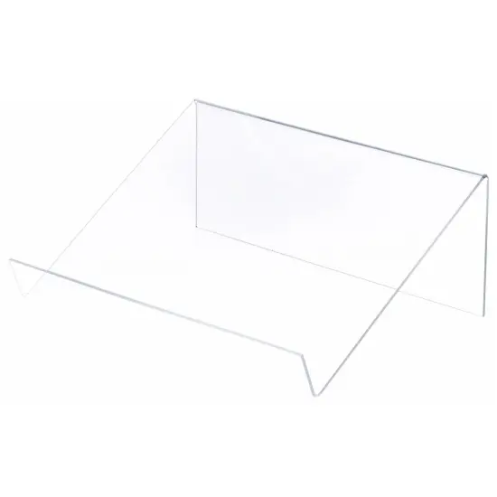Plymor Clear Acrylic Slightly Elevated Book Display Stand with 1.5" Ledge, 12" W x 9" D x 4.5" H {1}