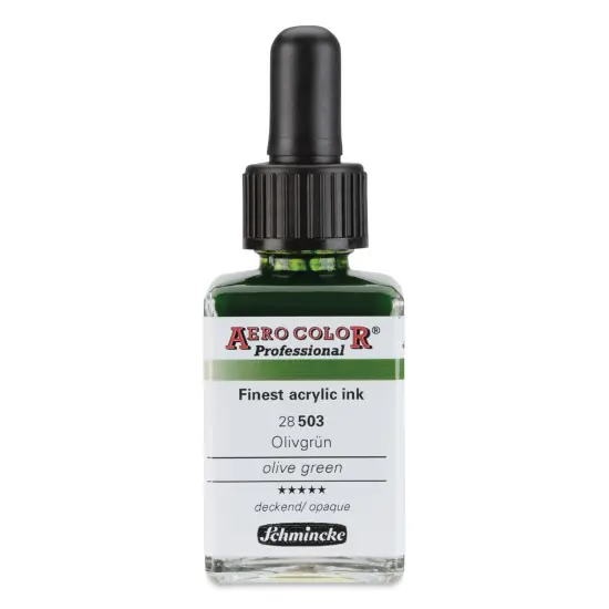 Schmincke Aero Color Professional Airbrush Color - 28 ml, Olive Green {1}