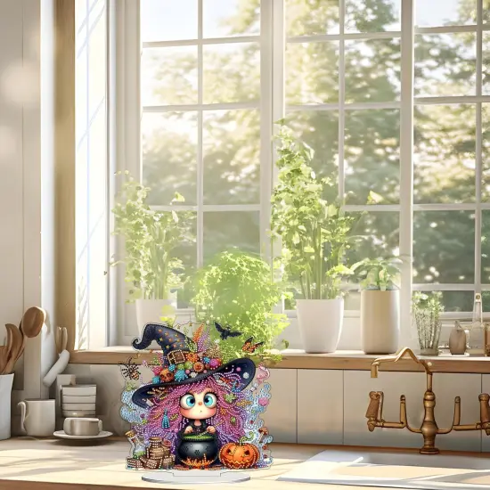 DIY 5D Tabletop Diamond Art Painting Kit (Halloween Witch) {3}