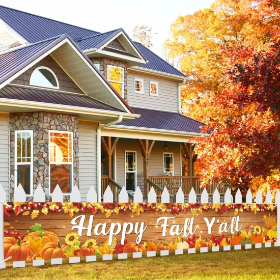 Happy Fall Y'all Yard Banner {2}
