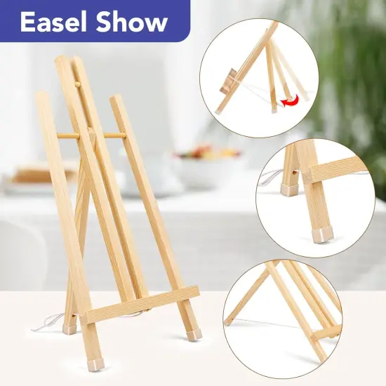 15In Wood Easels, Easel Stand for Painting Canvases（16PCS） {3}