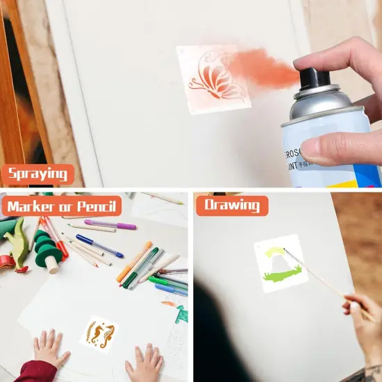 Stencils for Painting, 20PCS 3 Inch Plastic Butterfly & Bee Stencils {3}