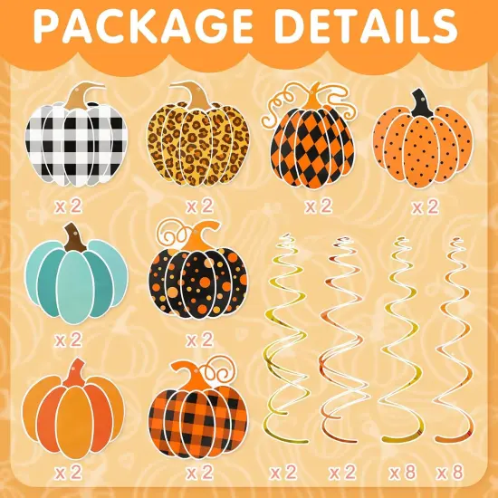 36Pcs Pumpkin Hanging Swirl Decoration Kit {3}