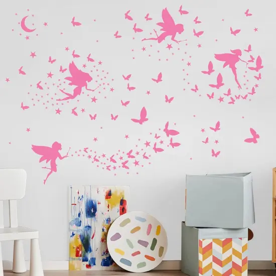 Glow in The Dark Fairy Wall Decals - Pink {3}
