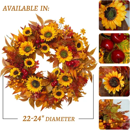 Fall Wreaths for Front Door&ndash; Autumn Harvest Wreath {3}