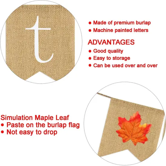 Give Thanks Burlap Banner {4}