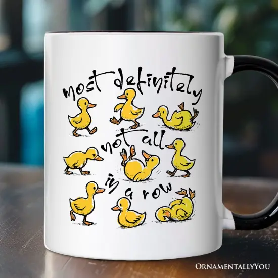 Funny Ducks Not All in a Row Sarcastic Mug, Mental Health Motivational Gift {4}