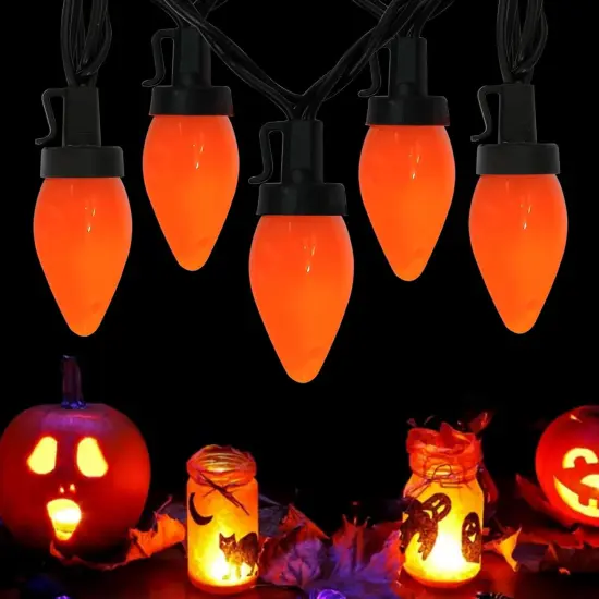 25Ft Halloween Orange String Lights {1}