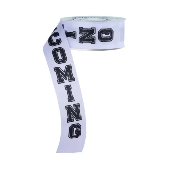 1.5" Homecoming Ribbon: White/Black (100 Feet) {1}