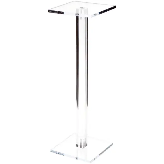Plymor Clear Acrylic Square Barbell Pedestal Display Riser 12.5 inches (Height) x 4 inches (Width) x 4 inches (Depth) (1/4 inches thick) {1}