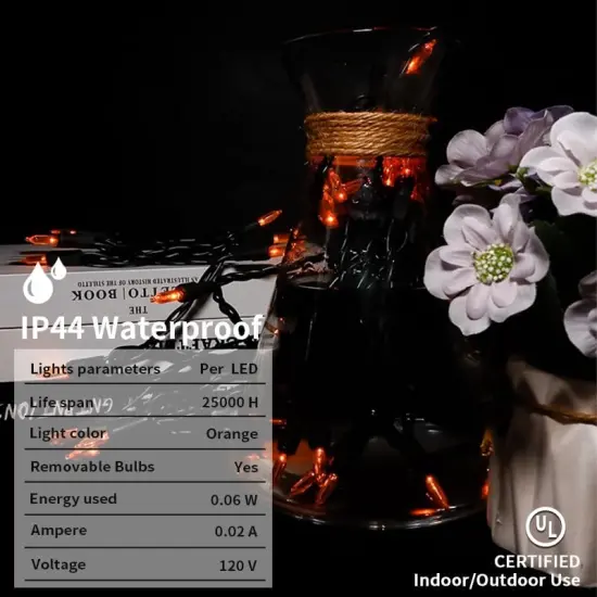 Orange LED Halloween String Lights - 35 Count, 11 Feet {3}