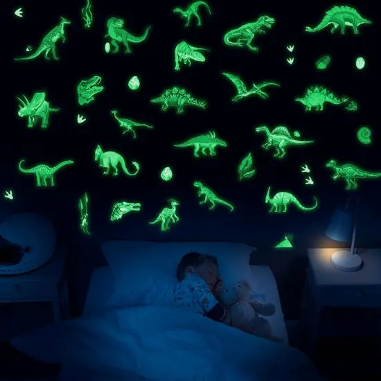 Glow in The Dark Dinosaur Wall Decals Stickers {1}