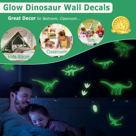 Glow in The Dark Dinosaur Wall Decals Stickers {3}