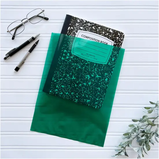 Plymor 9" x 12", Green 2 Mil Flat Open Plastic Poly Bags {4}