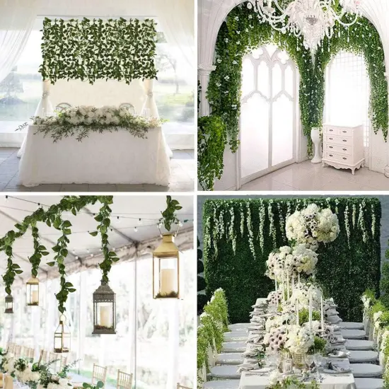 84ft Artificial Vines Greenery Garland Watermelon Leaves Faux Foliage for Wedding Party Garden Home Office {4}