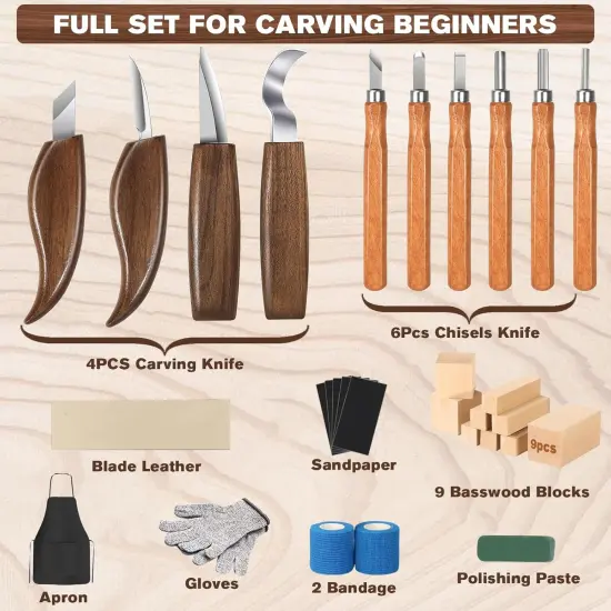 39PCS Wood Carving Kit for Beginners {2}