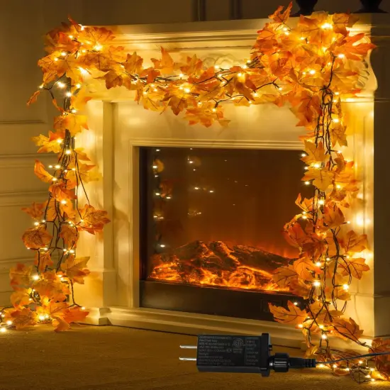 66ft Maple Leaves String Lights Fall Decor for Home Thanksgiving Decorations {1}