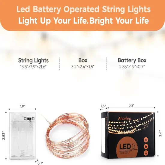 1 Pack Orange String Lights - 16.4FT, 50 LEDs (Battery Operated) {5}