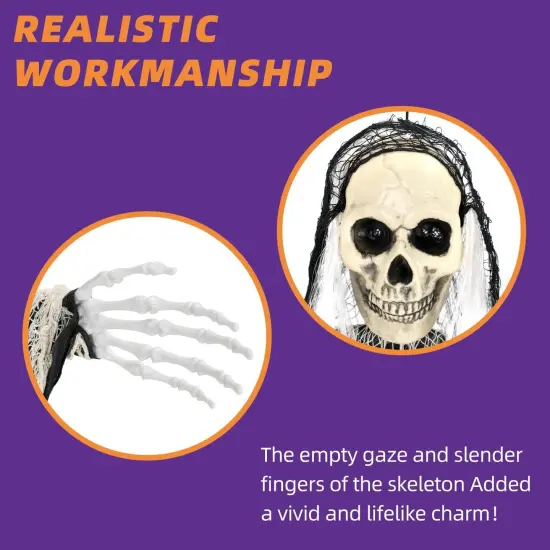 3PCS Scary Hanging Ghosts,Halloween Grim Reaper Skeleton {4}