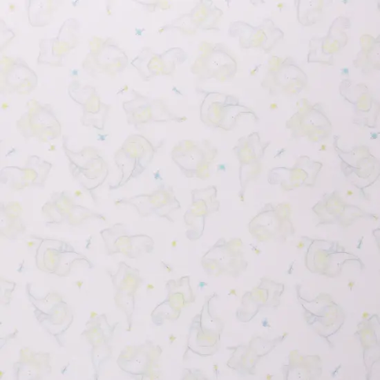 Mook Fabrics Elephant Flower Printed PUL-Terry Fabric [60 in. Wide] Yellow - By The Yard {1}