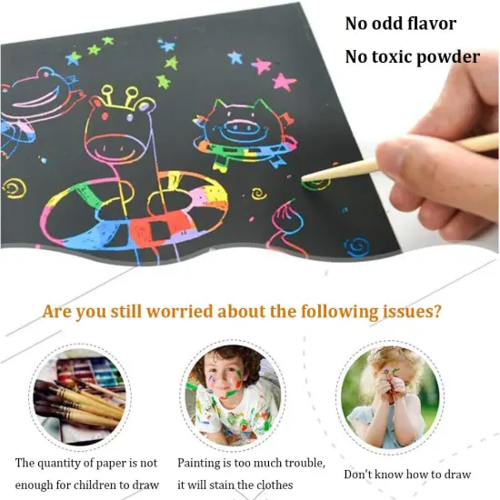 Rainbow Magic Scratch Off Paper Black Scratch Sheets {4}