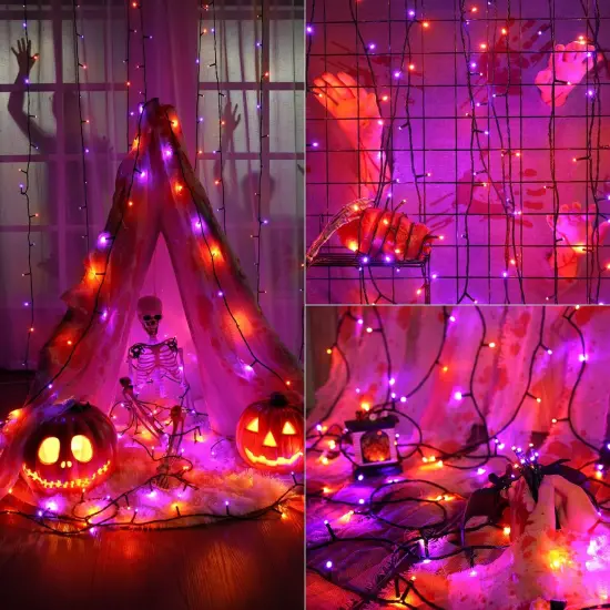 98.42ft Orange & Purple Halloween Lights {5}