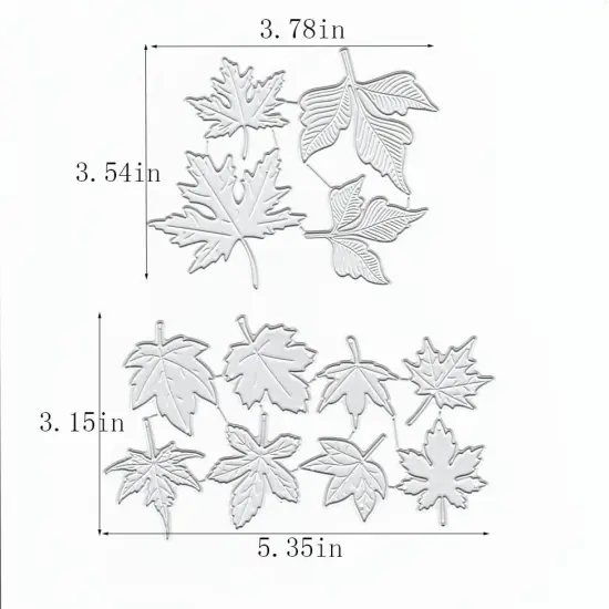 12 PCS Maple Leaves Die Cuts Stencils Template {2}
