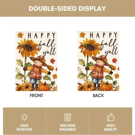 Fall Scarecrow House Flag 28x40 Inch {4}