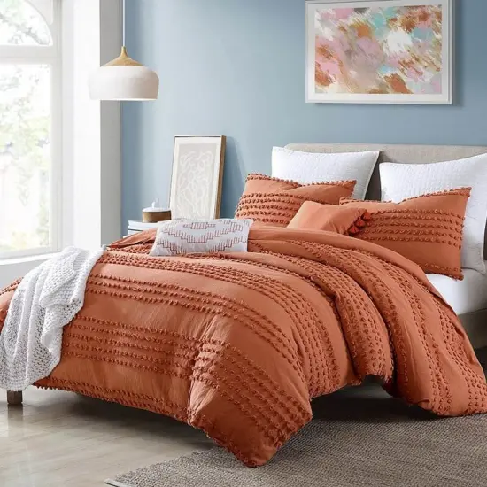 Boho Style Cotton Clip Dot 5-Piece Comforter Set {6}