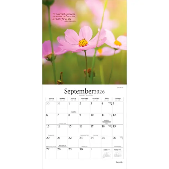 Simplicity | 2026 7 x 14 Inch (Hanging) Monthly Mini Wall Calendar {4}