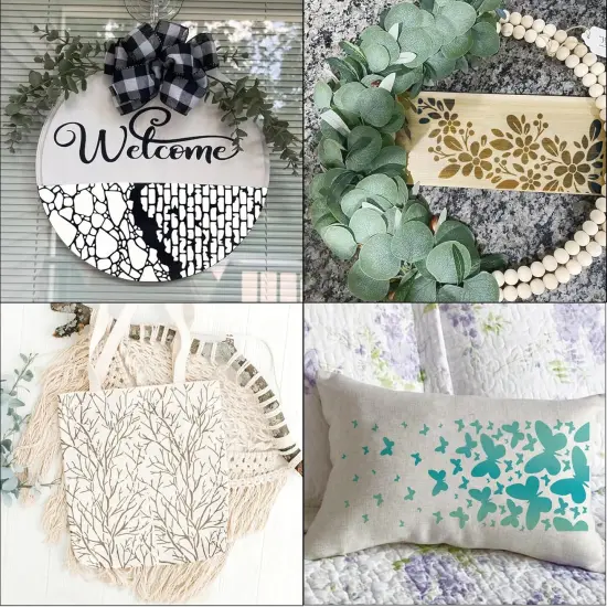 8 Pieces Stencils for Crafts Reusable Branches Musical Notes Stencil (8 Branches) {3}