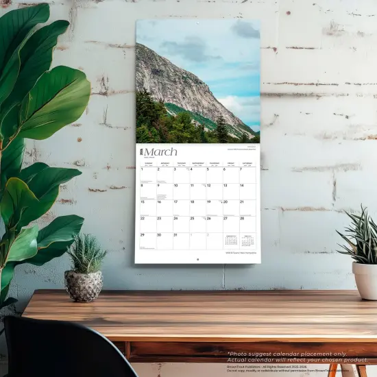 New Hampshire Wild & Scenic | 2026 12 x 24 Inch (Hanging) Monthly Square Wall Calendar | Plastic-Free {5}