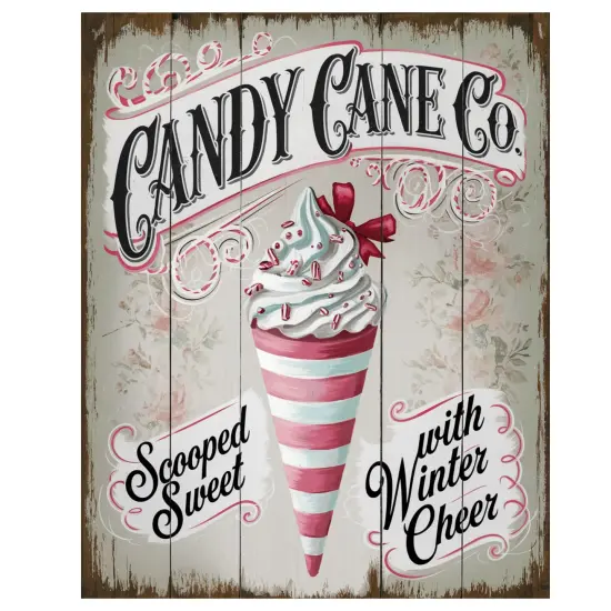 Vintage Candy Cane Co Christmas Sign {1}