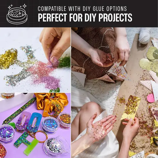 Chunky Holographic Body Glitter I 16 Colors + Glitter Glue {4}