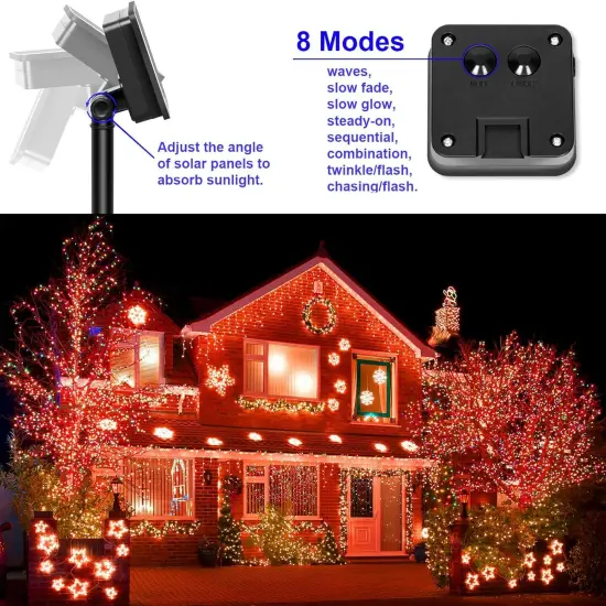 2Pack 200 LED Solar Orange Copper Halloween String Lights {4}