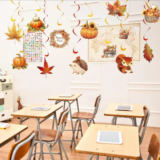 Fall Hanging Swirl Ceiling Decorations {4}