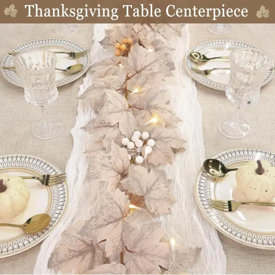 6 Ft Fall Garland with Lights Fall Deco {2}