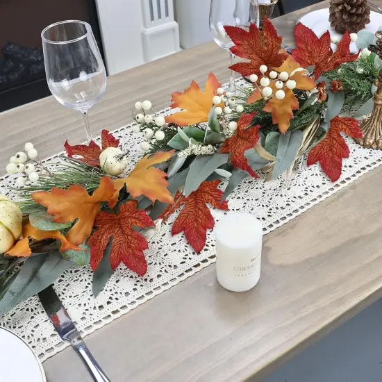 Realistic Fall Garland for Mantle Fall Decorations {4}