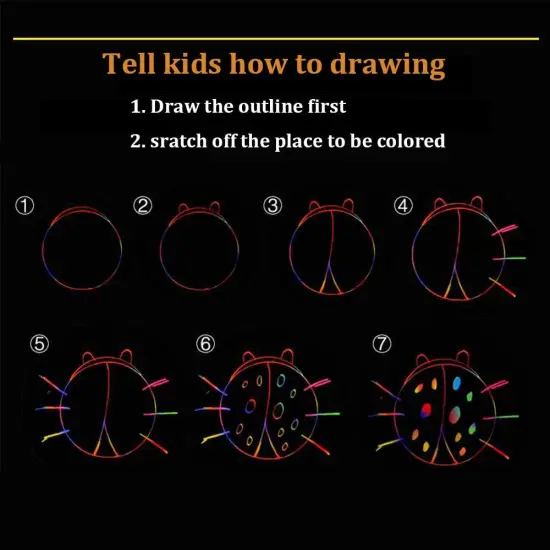 Rainbow Magic Scratch Off Paper Black Scratch Sheets {5}