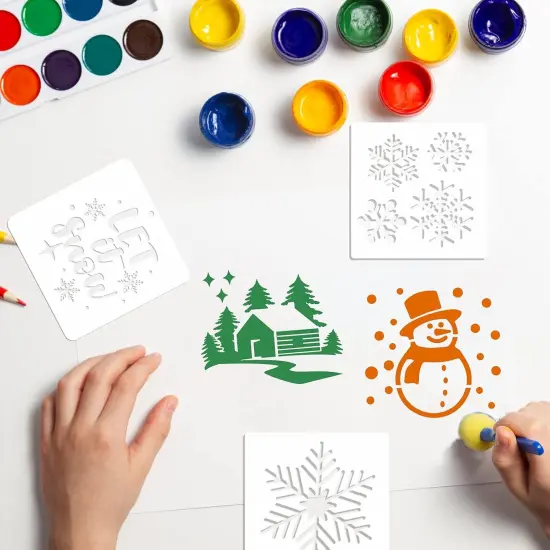 20 Pieces Stencil Template for Painting Reusable Animal Plant Stencil (Snowflake) {3}