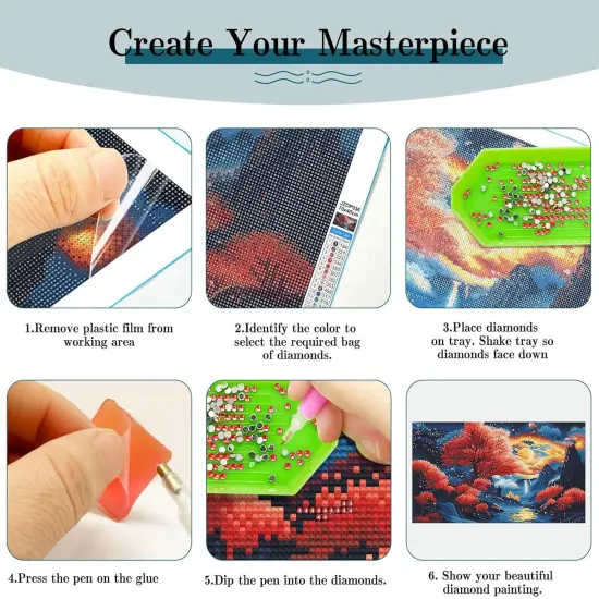 Large Landscape Diamond Painting Kits - Moon Mountain - 27.5x15.7 Inch {5}