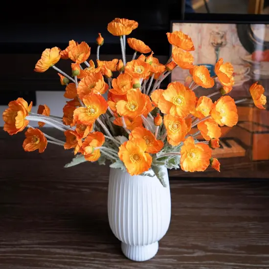 Artificial Flowers 6 Stems Poppy Silk Bouquet,for Wedding, Home, Party {5}