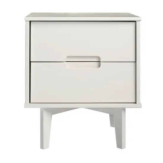 Farm House 2 Drawer Solid Wood Nightstand Medium White {5}