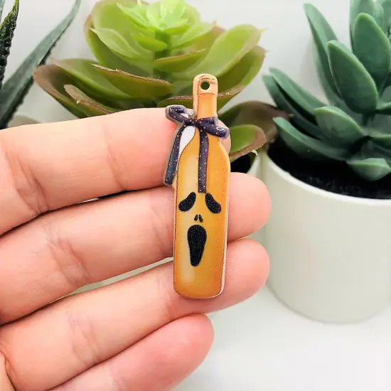 Halloween Bottle Fall / Autumn Decor Pendant, 45x13mm {3}