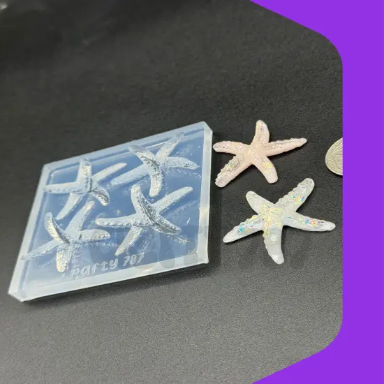 Starfish 2D Silicone Mold, Jewelry Silicone Mold Resin Mold (D15) {3}