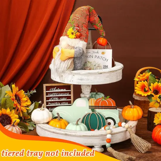14 Pcs Fall Tiered Tray Decor Set {3}